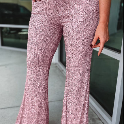 Plus Size Sequin Wide Leg Pants