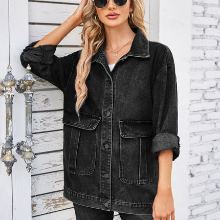 Button Up Long Sleeve Denim Jacket