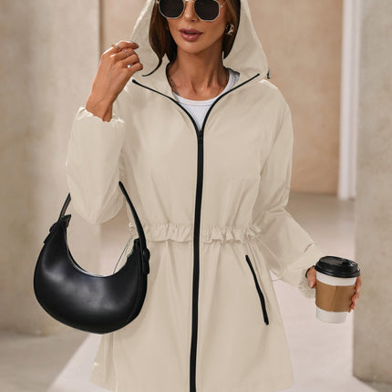 Outdoor Waterproof Long Sleeve Hooded Windbreaker