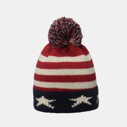 Roll Rim US Flag Knit Hat