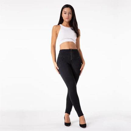 Melody Fit Jeans Full Length Push Up Skinny Slim High Waist Four Ways Stretchable Denim Jeans for Woman Summer