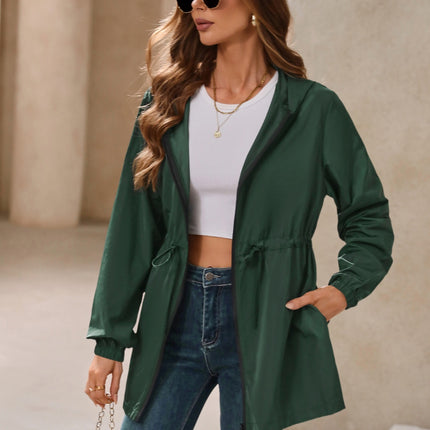 Outdoor Waterproof Long Sleeve Hooded Windbreaker