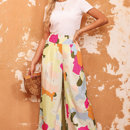 Double Take Multicolored High Waist Wide Leg Pants