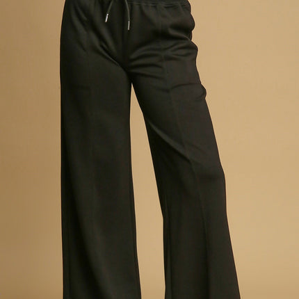 Umgee Drawstring Wide Leg Pants with Pockets