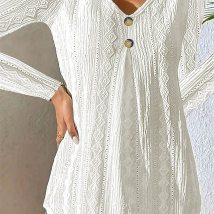 V-Neck Long Sleeve Blouse