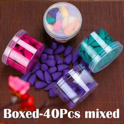 280Pcs Backflow Incense Cones 100% Natural Scents Waterfall Rose Tulip Jasmine Lavender for Burner Holder Meditation Yoga Gift