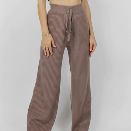 Ribbed Wide Leg Sweater Pants