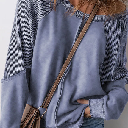 Exposed Seam Long Sleeve Sweatshirt