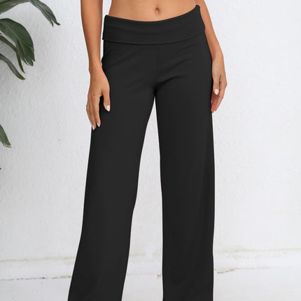 Elastic Waist Wide Leg Pants