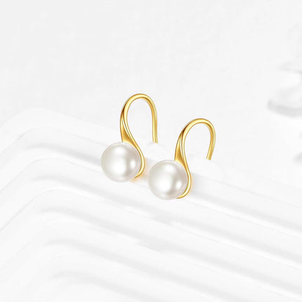 14K Gold Pearl Dangle Earring for Women Girls Elegant Fashion s Accessories