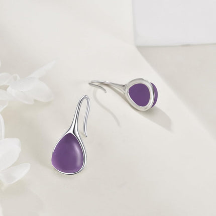925 Sterling Silver Turquoise Teardrop Threader Earrings for Women - Long Dangle Pierced Jewelry