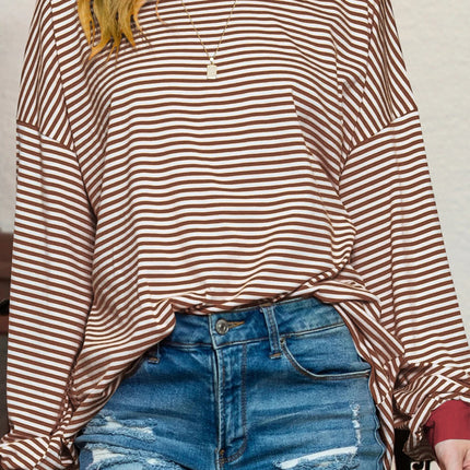 Contrast Striped Long Sleeve Sweatshirt