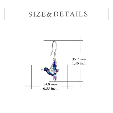 925 Sterling Silver Hummingbird Dangle Earrings for Women Gifts