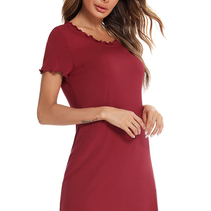 Round Neck Short Sleeve Lounge Dress