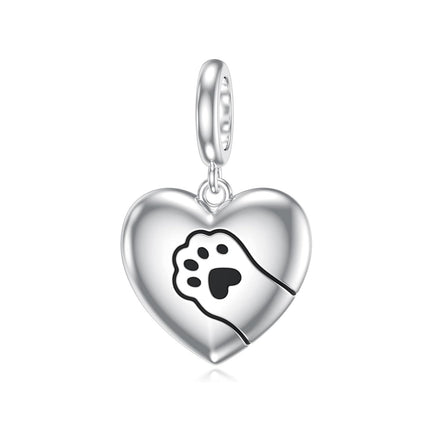 925 Sterling Silver CZ Cat Paw Charm Bracelet for Women Men, Dangle Pet Lover Gift for Her Him, Hypoallergenic Nickel-Free Jewelry for Valentine Mother's Day
