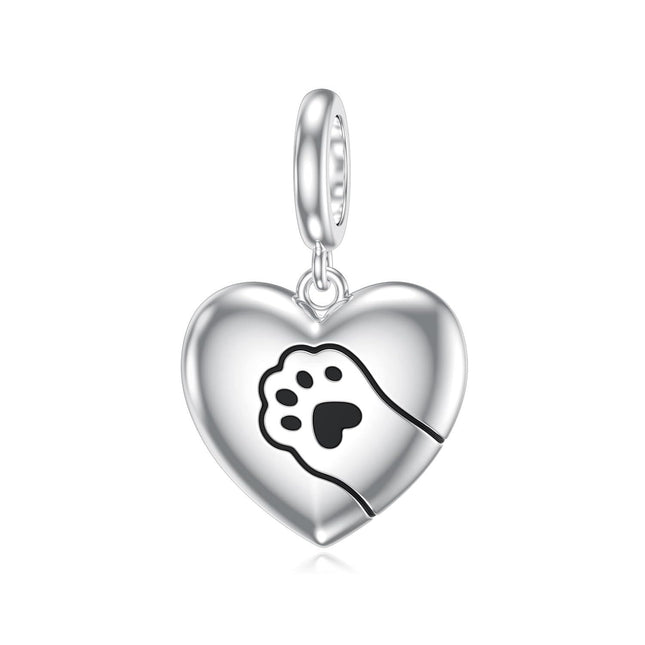 925 Sterling Silver CZ Cat Paw Charm Bracelet for Women Men, Dangle Pet Lover Gift for Her Him, Hypoallergenic Nickel-Free Jewelry for Valentine Mother's Day