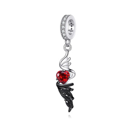 925 Sterling Silver Angel Wing Charm Beads Fits Bracelets Necklaces Gothic s for Women
