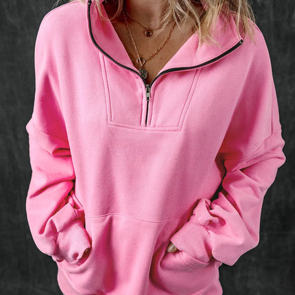 Half Zip Long Sleeve Sweatshirt - Vickie Lynn's