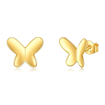 14K Gold Butterfly Stud Earrings for Women - Minimalist Idea