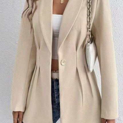 One Button Long Sleeve Blazer