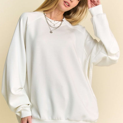 Davi & Dani Round Neck Raglan Sleeve Sweatshirt