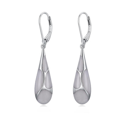 925 Sterling Silver Blue Enamel Tear Drop Leverback Earrings for Women Gift Ideas