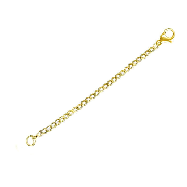 Gold 14K Solid Rolo Link Chain Extension with Lobster Clasp - Jewelry Length Adjuster (Necklace/Bracelet/Anti-Scratch)