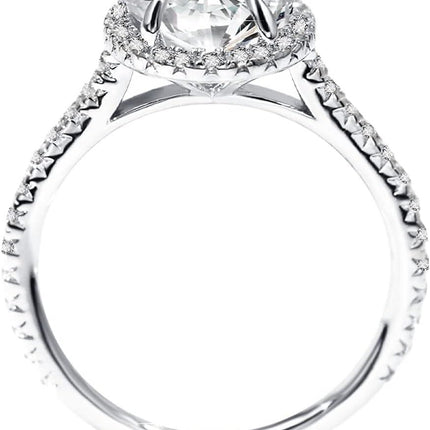 Gold 10k Moissanite 1ct Oval Halo Ring for Women Engagement Wedding