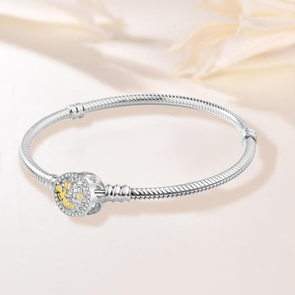 925 Sterling Silver CZ Flower & Honeybee Charm Bead for Bracelet Jewelry Making Supplies 3D Design Crafting DIY Craft Kit Accessories Gift Idea Women Girls Teens Kids