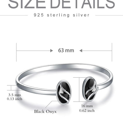925 Sterling Silver Green Malachite Stone Bangle Bracelet for Women Gifts