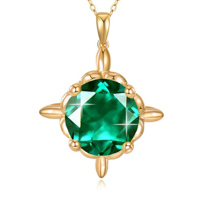 14K Gold Gemstone Birthstone Pendant Necklaces for Women