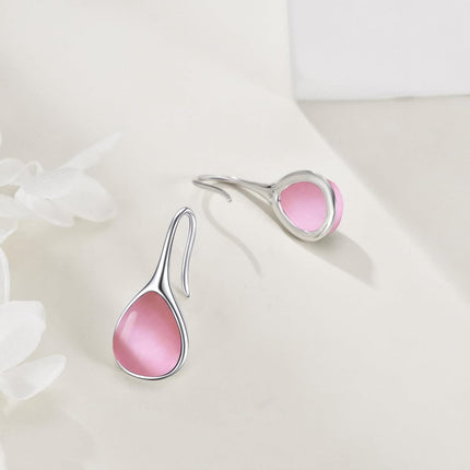 925 Sterling Silver Turquoise Teardrop Threader Earrings for Women - Long Dangle Pierced Jewelry