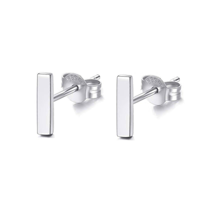 14k Yellow Gold Bar Stud Earrings Minimalist Fine  for Women