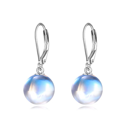 925 Sterling Silver Pink Opal Round Drop Earrings for Women Girls