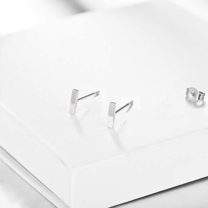 14k Yellow Gold Bar Stud Earrings Minimalist Fine  for Women