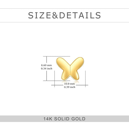 14K Gold Butterfly Stud Earrings for Women - Minimalist Idea