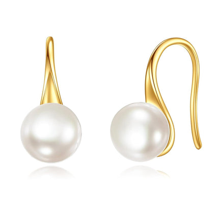 14K Gold Pearl Dangle Earring for Women Girls Elegant Fashion s Accessories