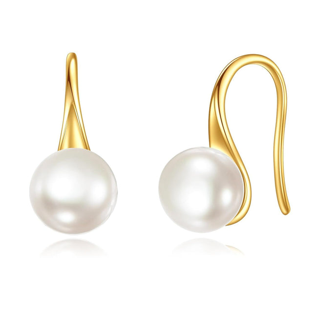 14K Gold Pearl Dangle Earring for Women Girls Elegant Fashion s Accessories