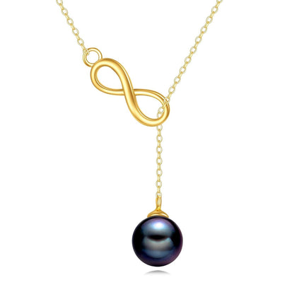 14K Gold Heart Pendant with Cubic Zirconia Lariat Necklace for Women's s