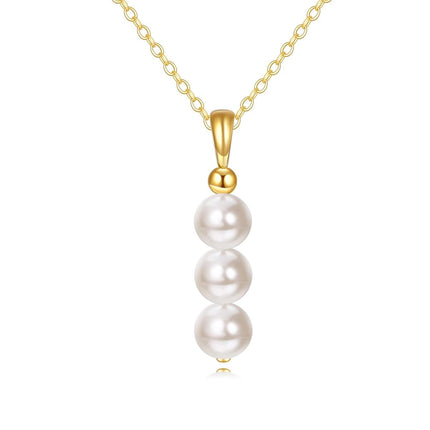 14K Gold Freshwater Pearl Drop Pendant Necklace for Women