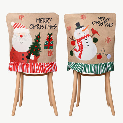 2-Pack Christmas Snowman Chair Covers