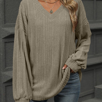 V-Neck Long Sleeve T-Shirt