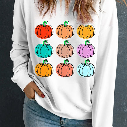 Pumpkin Graphic Long Sleeve Sweatshirt