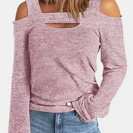 Full Size Cutout Cold Shoulder Blouse