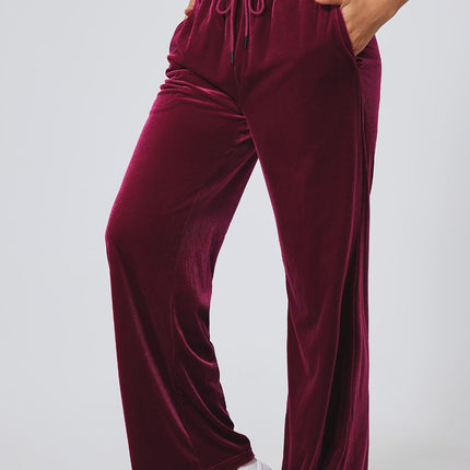 Drawstring Waist Wide Leg Active Pants