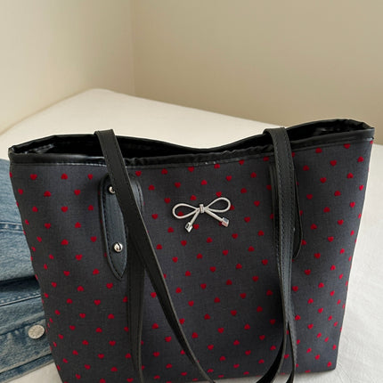 Bow Trim Polyester Tote Bag