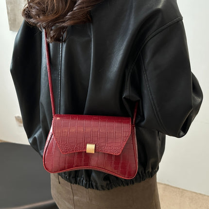 PU Leather Texture Crossbody Bag