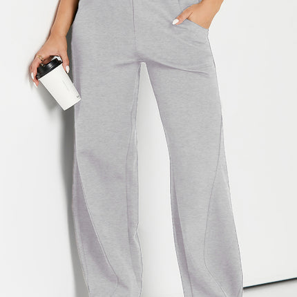 Elastic Waist Sweatpants with Pockets