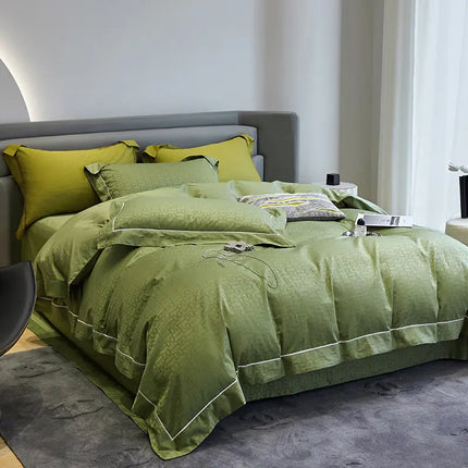 New 1000TC Egyptian Cotton Bedding Sets Luxury Jacquard Duvet Cover Flat sheet Pillowcase