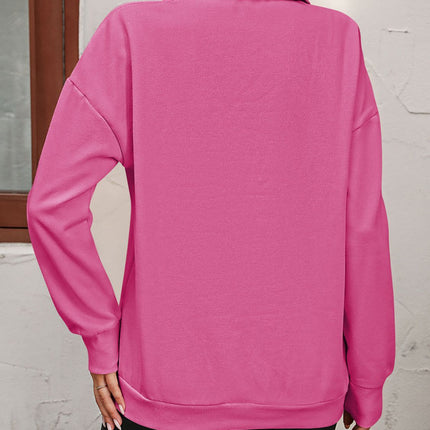 Mandy Zip-Up Dropped Shoulder Sweatshirt
